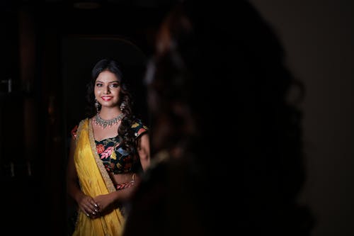 Smiling Woman in Traditional Clothing 