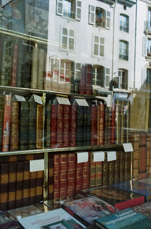 Books in a Second-hand Bookstore Window