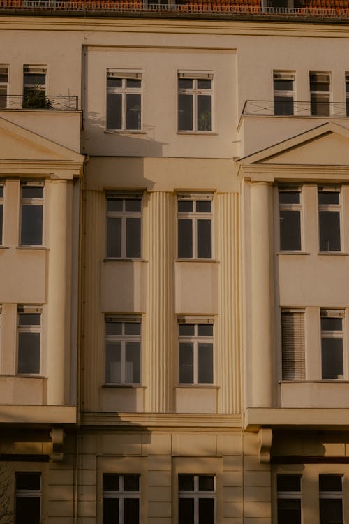Building Facade with Elements in a Neoclassic Style