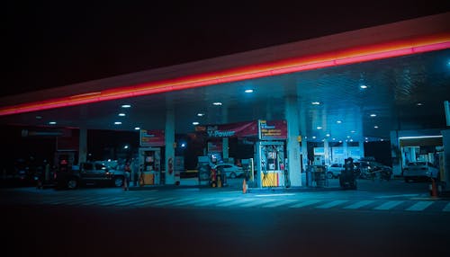 Gas Station at Night