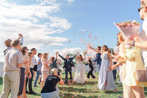 Foto stok gratis bersama, gaun pengantin, kedudukan