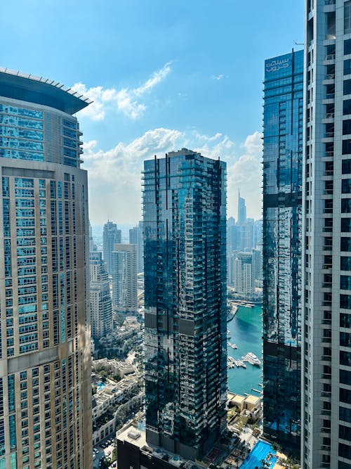 View of Modern Skyscrapers Downtown Dubai, UAE 