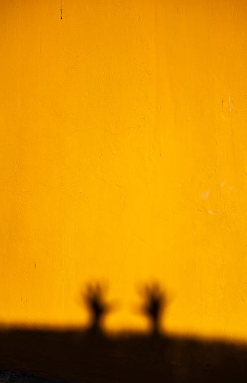 Blurry Photo of Hands in the Air against Yellow Background 