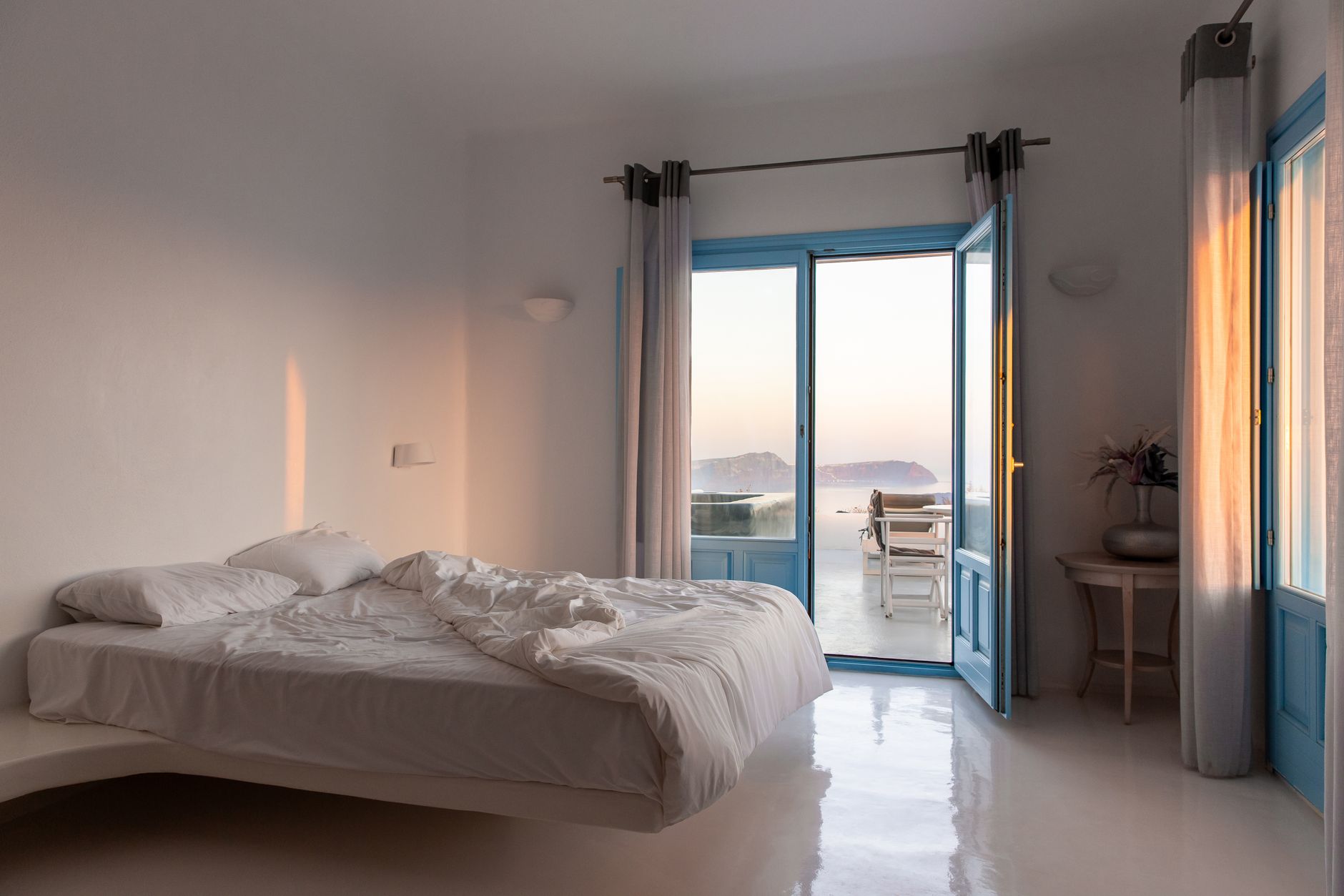 Luxury accommodations near Red Beach Santorini with sea views