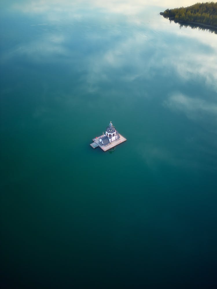 Church On Platform On Lake