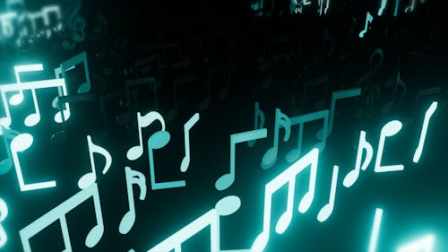 Glowing Music Notes