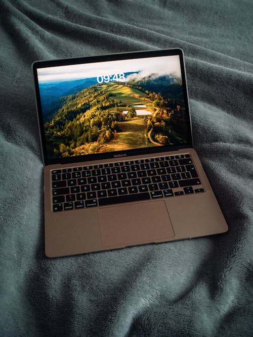 Laptop on Bed 