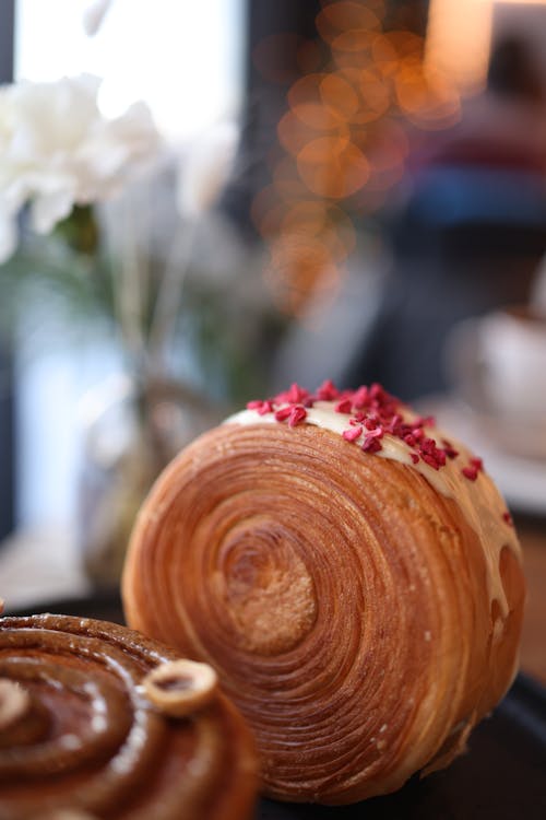 Close-up of a Sweet Pastry Roll