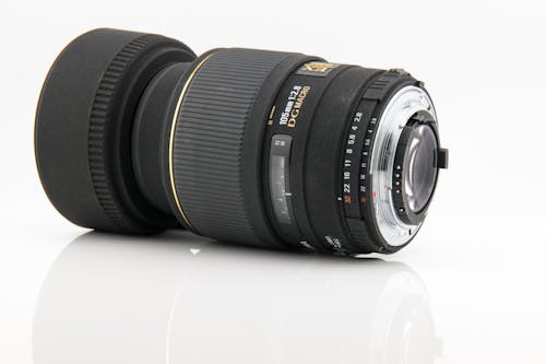 Camera Lens on White Background 