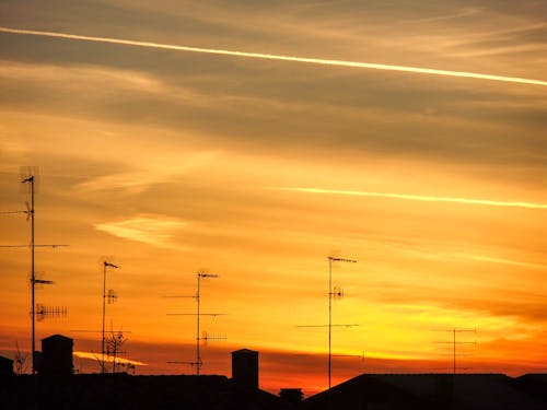 Základová fotografie zdarma na téma antény, komíny, náladový