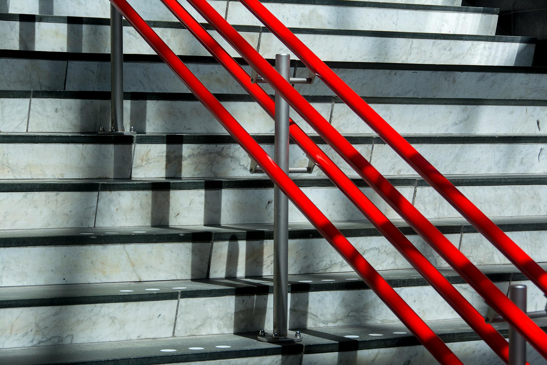 Red Handrails on Stairs · Free Stock Photo