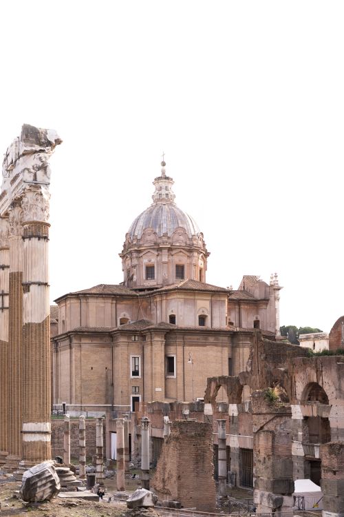 Free A vertical shot of the historic Santi Luca e Martina church in Rome, Italy. Stock Photo