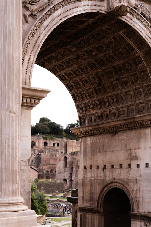 The arch of the colosseum in rome, italy