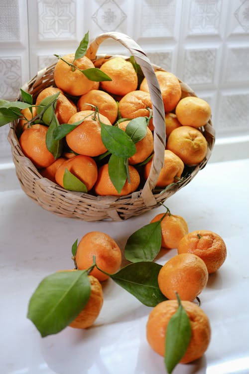 Kostnadsfri bild av färsk, korg, mandariner