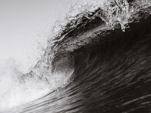 Monochrome Photo of Waves