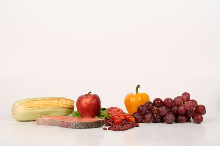 Fruit And Vegetables On White Background