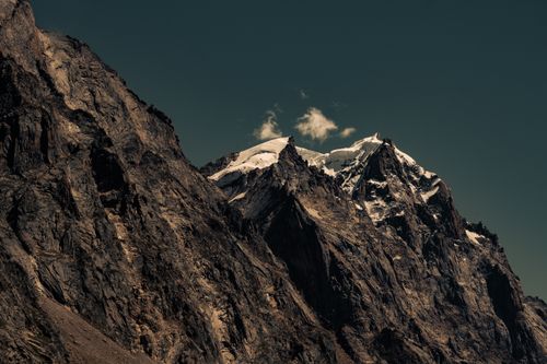 Free Stunning view of rocky and snowy mountains in Kaza, Himachal Pradesh, India, under a clear sky. Stock Photo