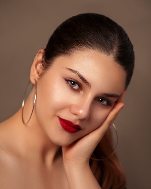 Portrait of Woman with Lipstick