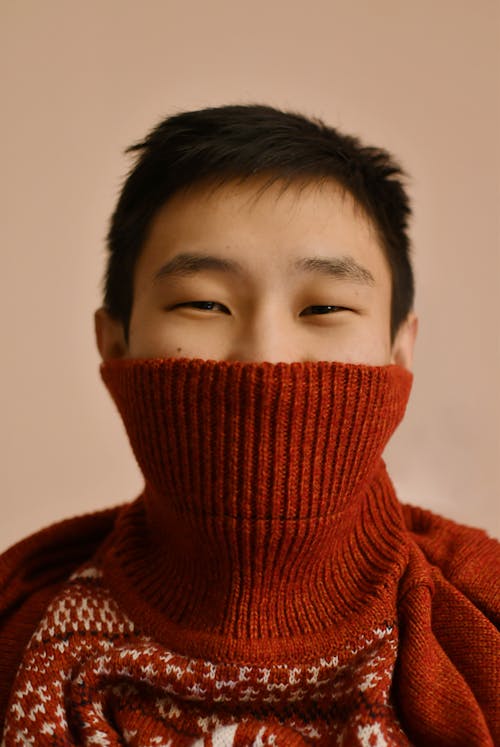 Close-up of a Man in a Red Sweater