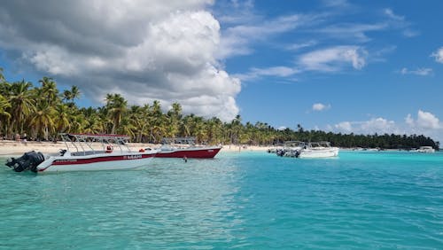 Motorboats on Tropical Sea Shore
