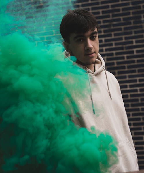 Young Man Among Green Smoke