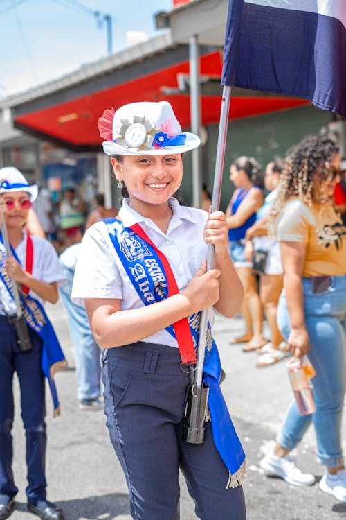 Smiling Girl at Parade in Costa Rica