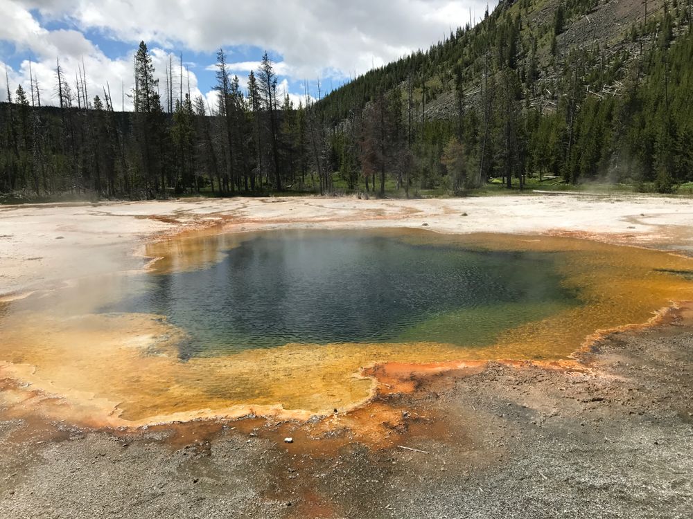 Yellowstone Hot Spring Rocks Hot Spring in Yellowstone · Free Stock Photo