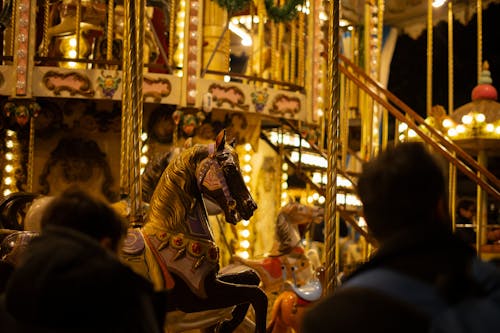 Carousel in Carnival at Night