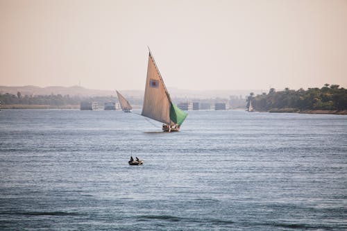 A sailboat on the nile river