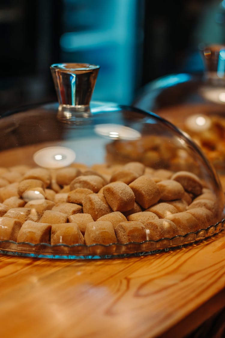 Sweet Snack Under Glass Cover