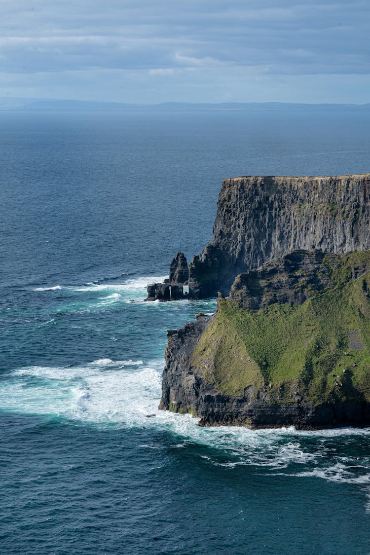 Birds Eyew View Of Moher Cliffs On Sea Coast