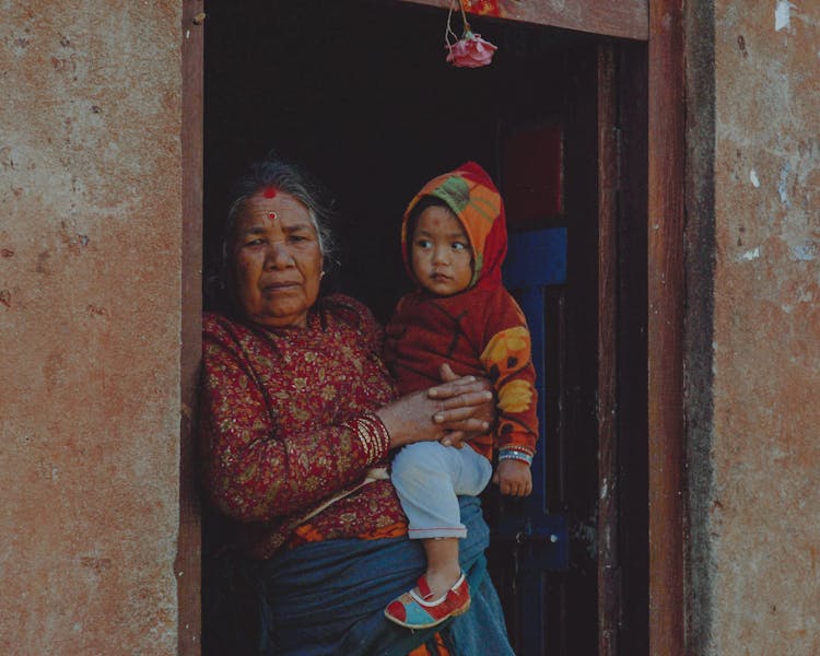 Grandma Holding Grandson