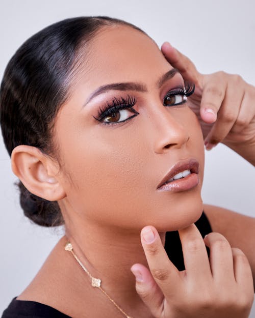 Brunette Woman with Eye Shadow and Mascara