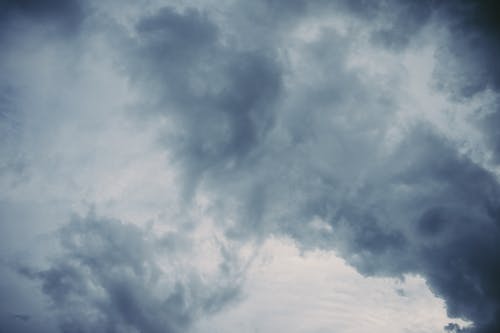 View of a Cloudy Sky with Dark, Rain Clouds 