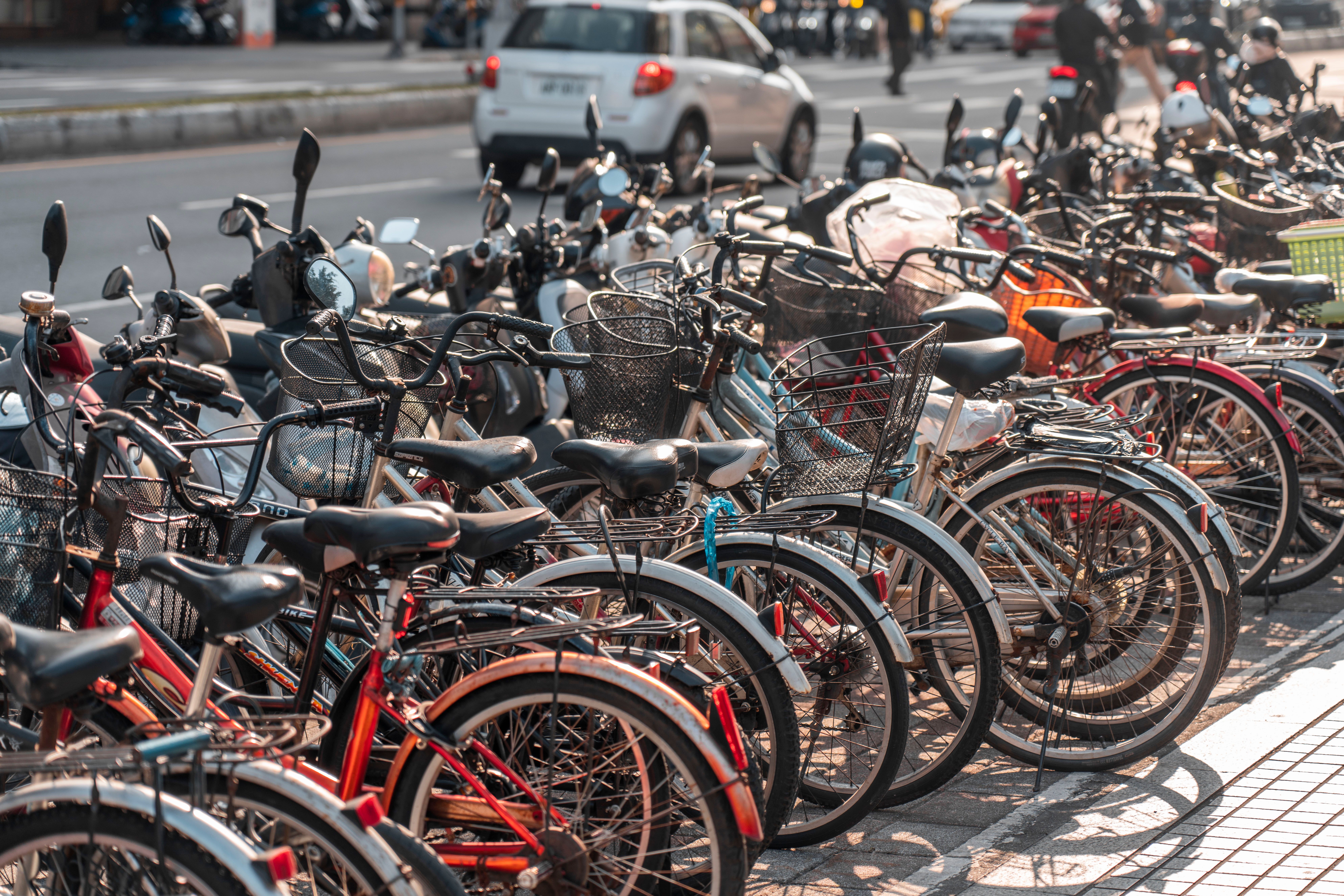 Bicycles filling a multi-storey cycle park beside Utrecht Centraal station