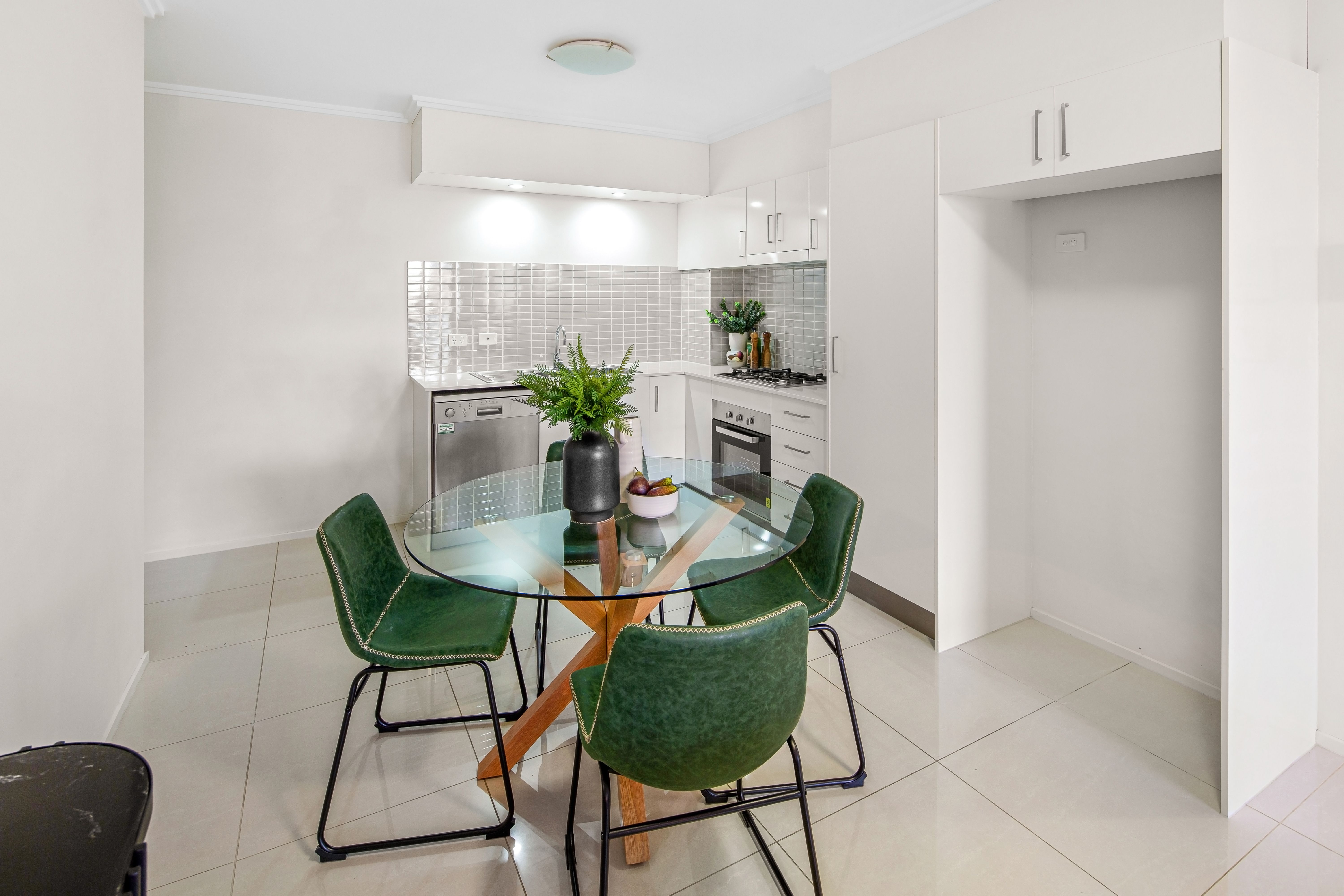 Green Chairs and Glass Table in Kitchen · Free Stock Photo