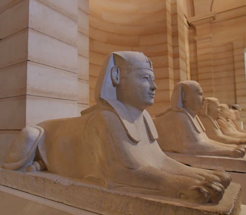 View of Sphinx Sculptures