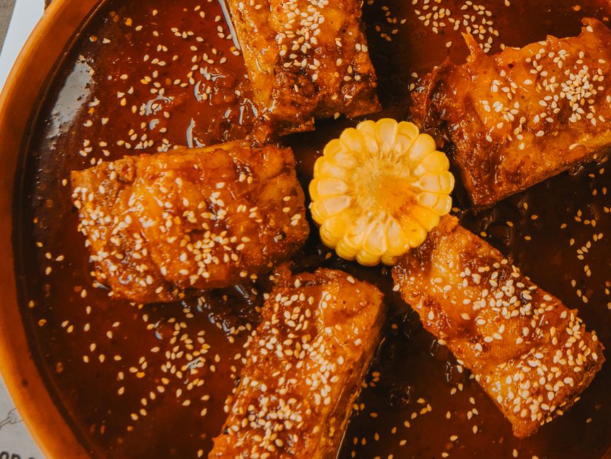 Grilled Pork Ribs with Corn & Herb Butter