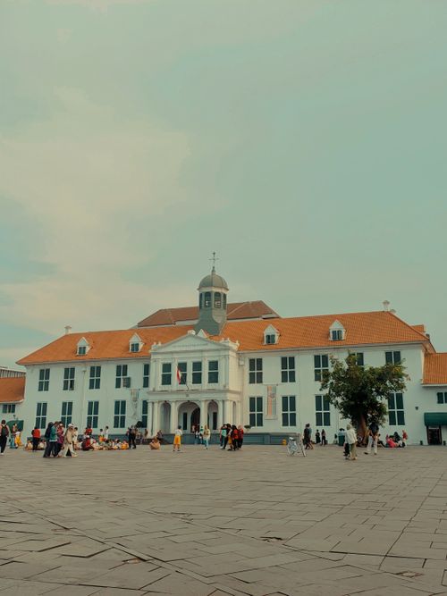 Free Scenic view of Jakarta History Museum in Fatahillah Square, a popular local landmark and tourist attraction. Stock Photo