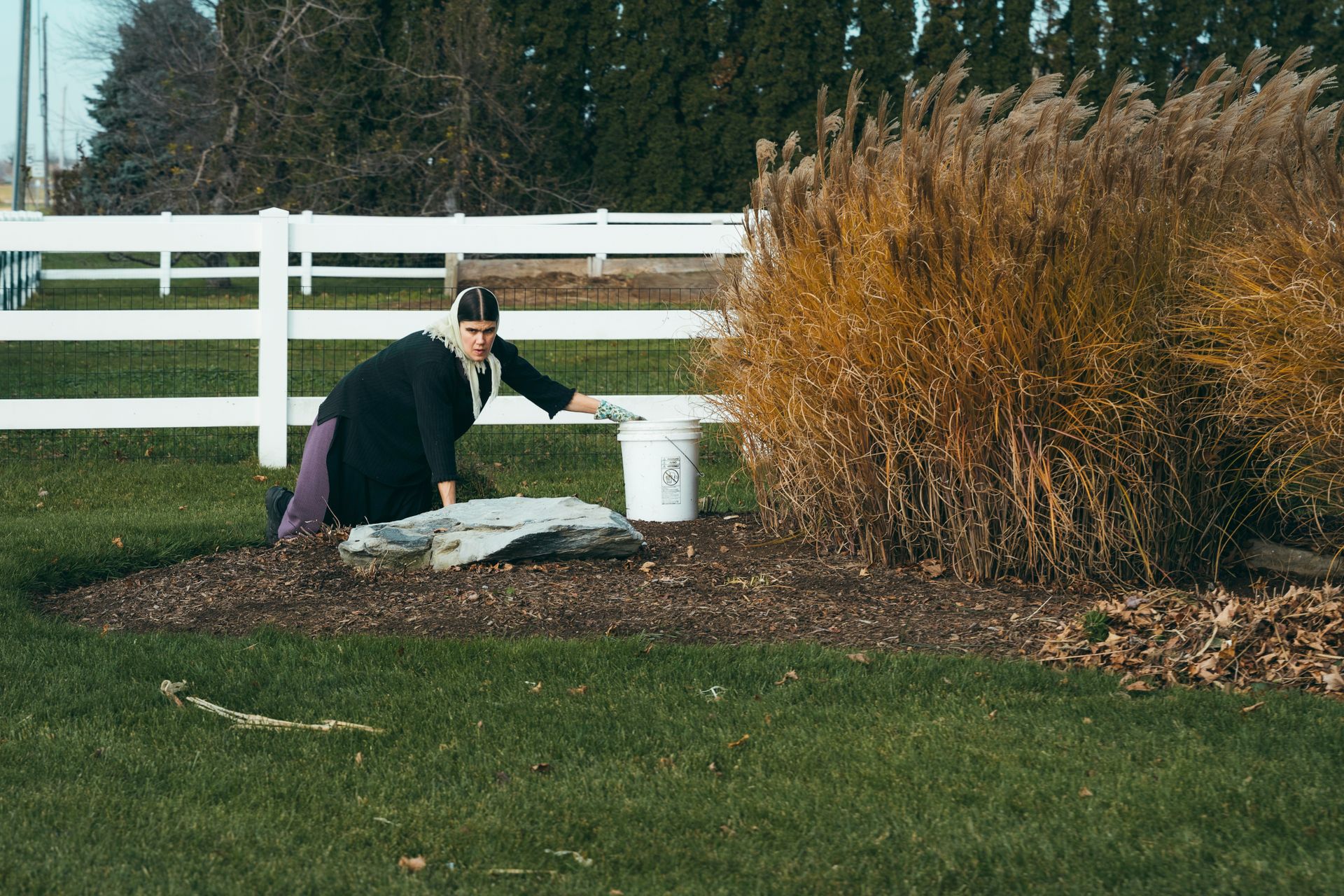 Woman Taking Care of Garden