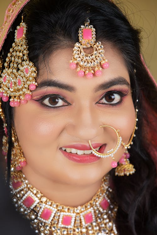 Face of Woman with Golden, Traditional Jewelry