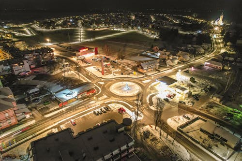 Kostenloses Stock Foto zu beleuchtet, beleuchtung, drohne erschossen