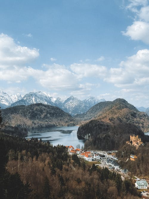 High Angle View of Neuschwanstein Castle in the Alps