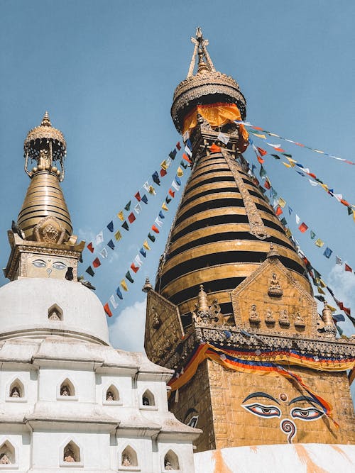 Towers of Swoyambhu Mahachaitya in Kathmandu