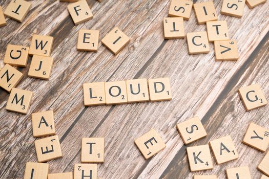 The word liquid spelled out in scrabble letters