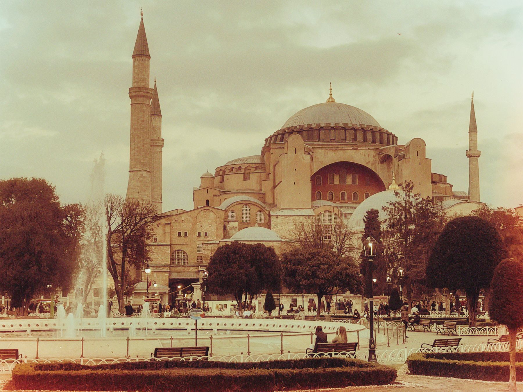 Hagia Sophia in Istanbul at sunset