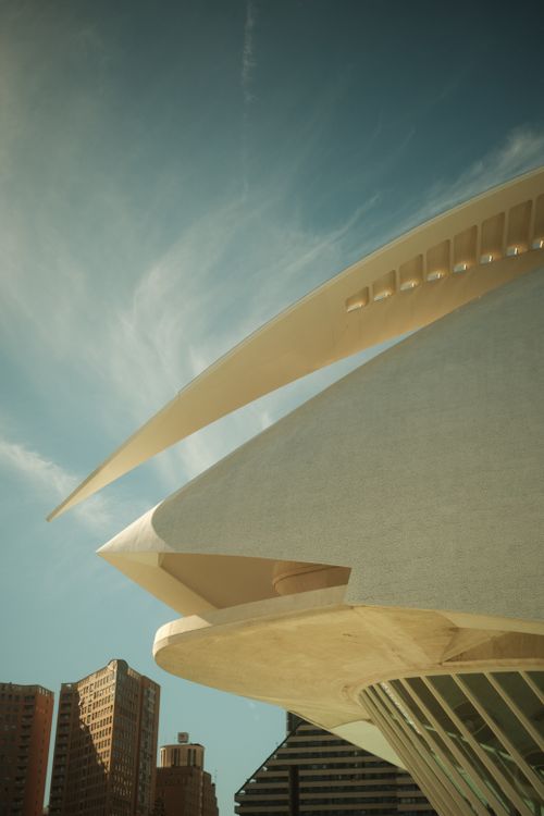 Free Modern architectural design with sharp lines and minimalist style in Valencia, Spain. Stock Photo