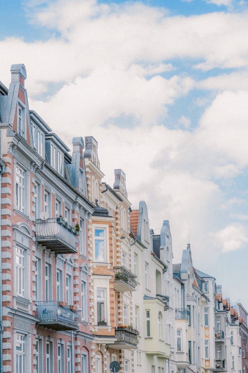 Colorful Facades of Houses in City 