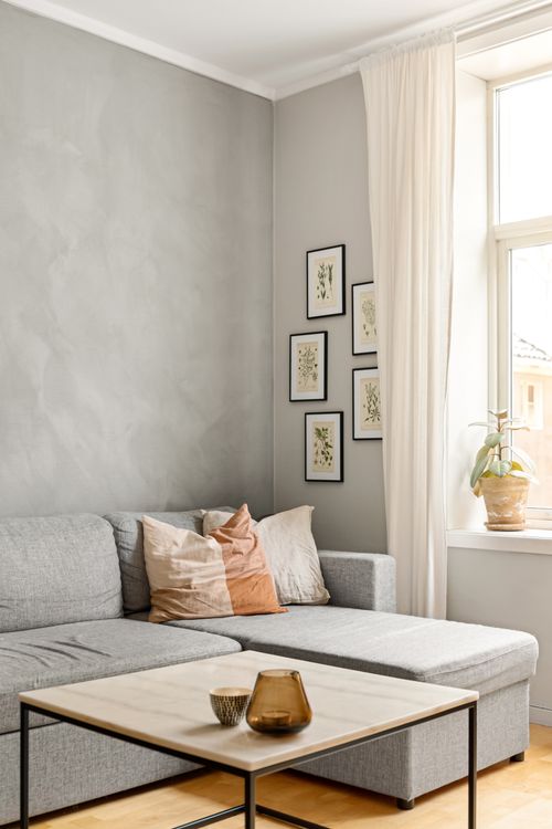 Modern interior with organic shapes and natural design elements