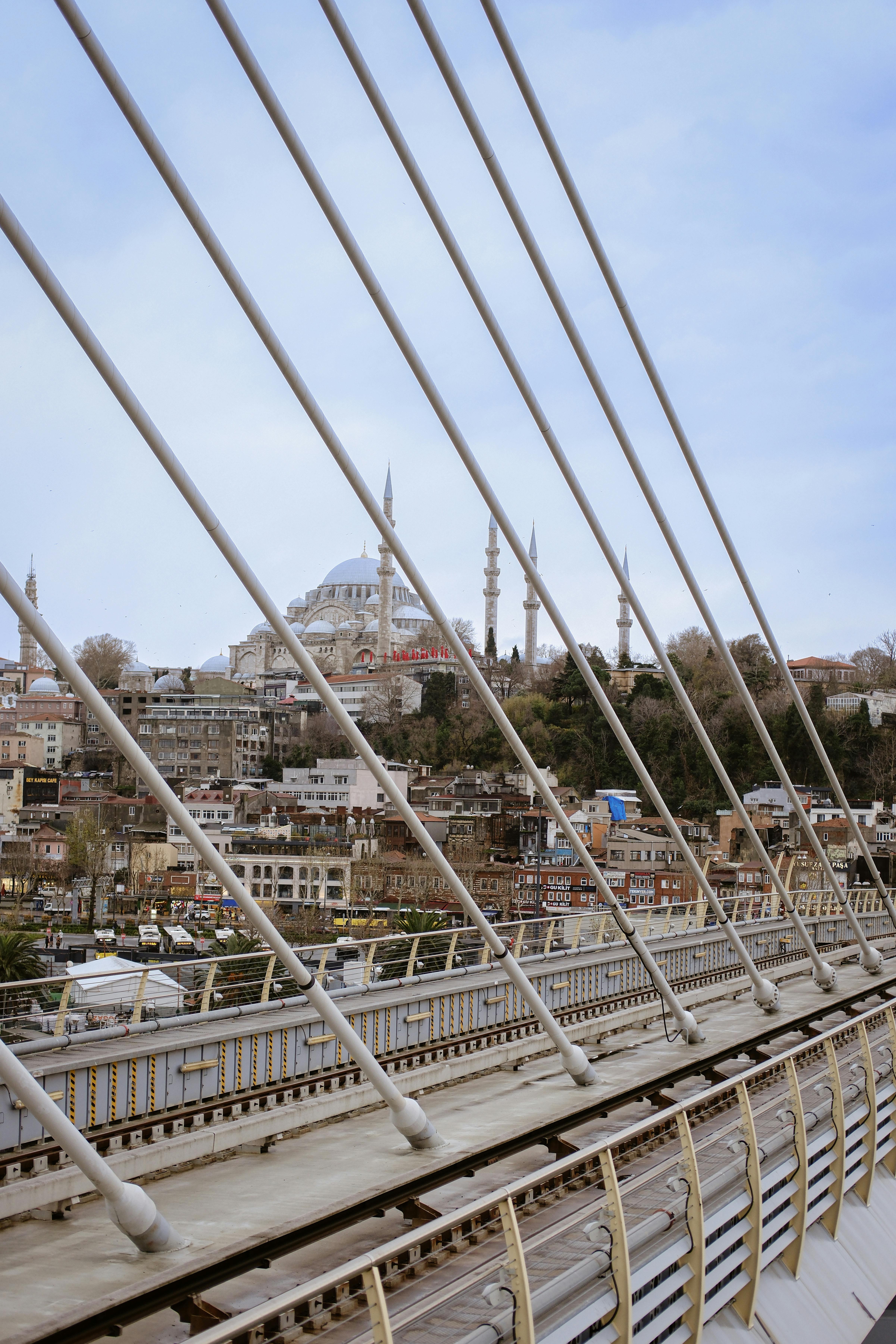 a view of the city from a bridge